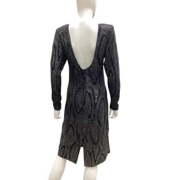 Ricki Lang VTG Dress Women’s Size Medium Sparkly Open Back in Black - Picture 3 of 4